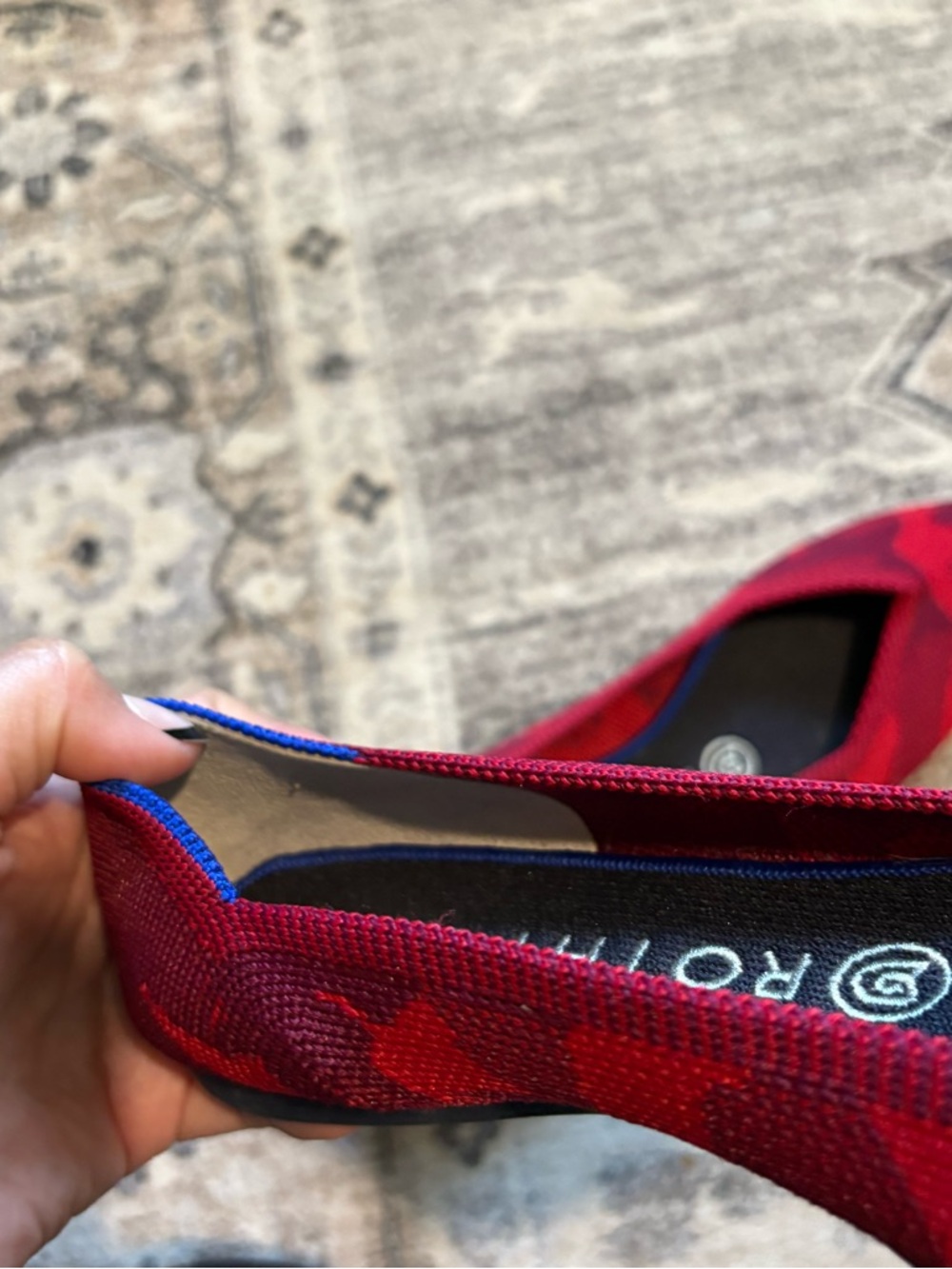 Rothy’s Red Camo Point Flats size 7 camouflage - Picture 4 of 9